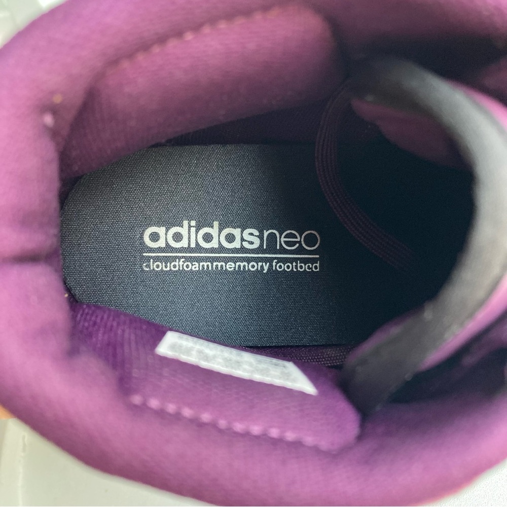 Adidas Neo Cloudfoam Deep Purple High Top Sneaker Womens 8 Shoe - Picture 14 of 15